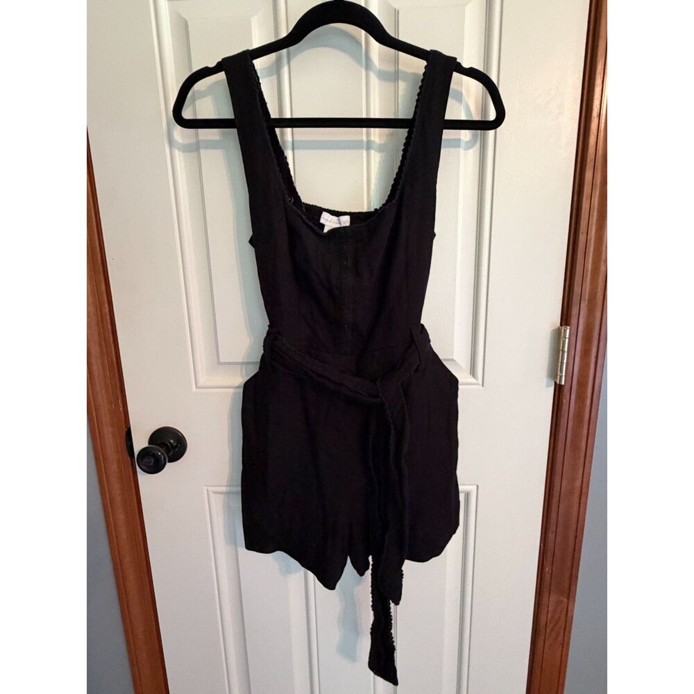 House of Harlow 1960 black linen romper size xs